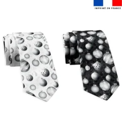 Patron cravate réversible motif boules de Noel