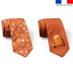 Patron cravate réversible motif amis ptit déj et tartine - Création Stillistic