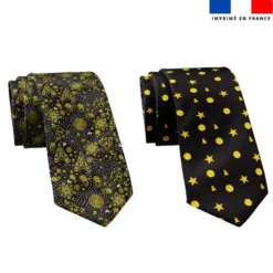Patron cravate réversible motif noel doré