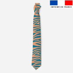 Patron cravate réversible motif zébrure bleu canard