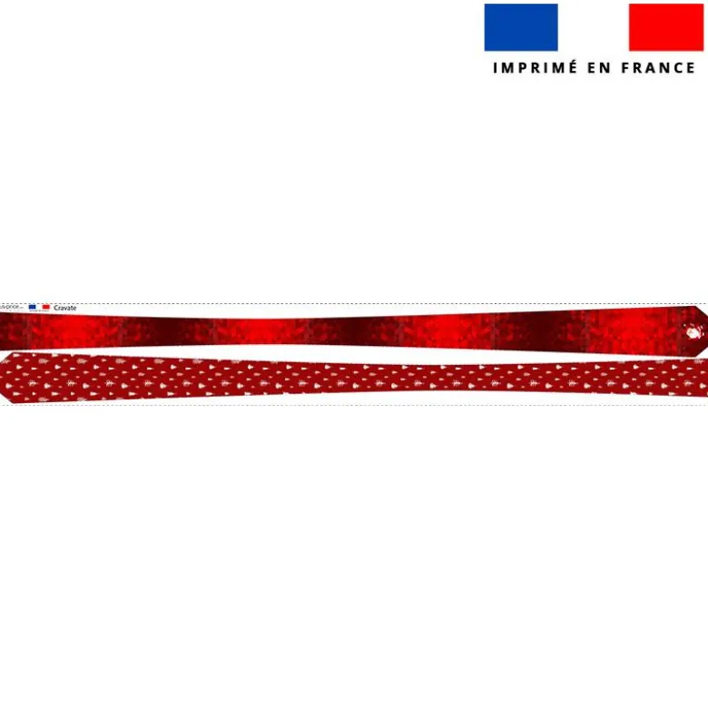 Patron cravate réversible motif noel père noel rouge