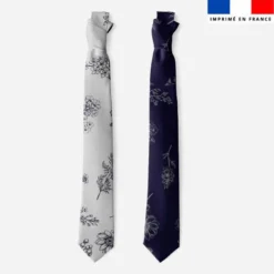 Patron cravate réversible motif fleurs