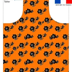 Patron imprimé orange pour tablier jonquilles - Création Cat&Colours