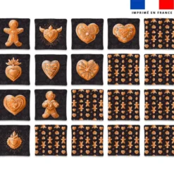 Patron imprimé pour jeu memory motif Noël pain d'épices - Création Stillistic