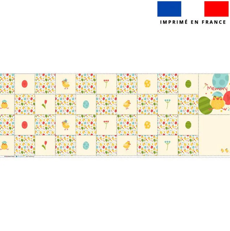 Patron imprimé pour jeu memory motif petit poussin de Pâques