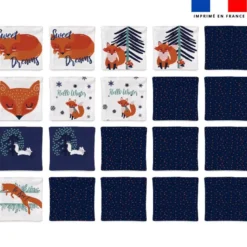 Patron imprimé pour jeu memory motif renard