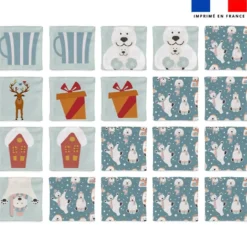 Patron imprimé pour jeu memory motif animaux de la banquise