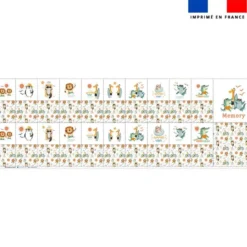 Patron imprimé pour jeu memory motif animaux à la plage
