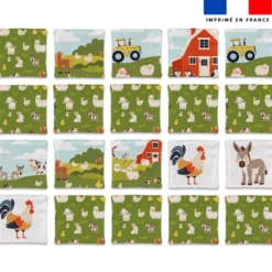 Patron imprimé pour jeu memory motif animaux de la ferme