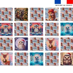 Patron imprimé pour jeu memory motif animaux de noël