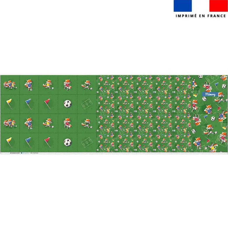 Patron imprimé pour jeu memory motif renard foot - Création Stillistic