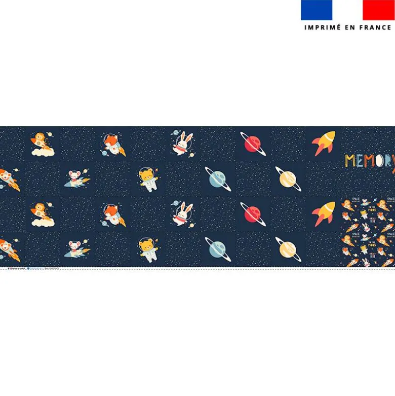 Patron imprimé pour jeu memory motif animaux dans l'espace