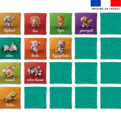 Patron imprimé pour jeu memory motif animaux français et anglais - Création Stillistic