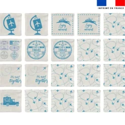Patron imprimé pour jeu memory motif voyage