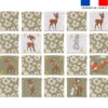 Patron imprimé pour jeu memory motif animaux de la clairière