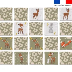 Patron imprimé pour jeu memory motif animaux de la clairière