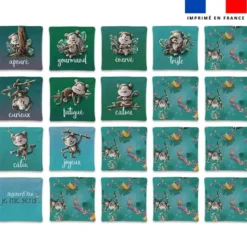 Patron imprimé pour jeu memory motif singe émotions - Création Stillistic