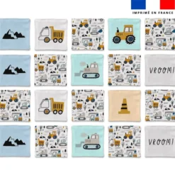 Patron imprimé pour jeu memory motif tracteur
