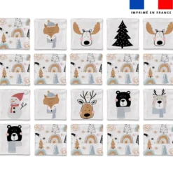Patron imprimé pour jeu memory motif animaux hiver