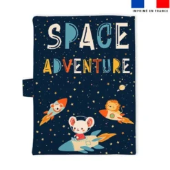 Patron imprimé pour protège carnet de santé motif animaux dans l'espace