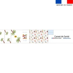 Patron imprimé pour protège carnet de santé motif animaux d'été