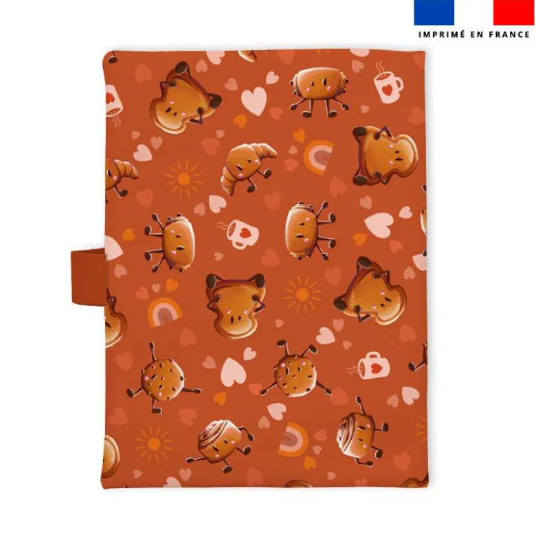 Patron imprimé pour protège carnet de santé motif amis ptit déj Roulé à la cannelle - Création Stillistic