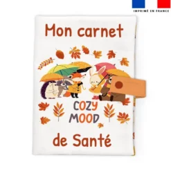 Patron imprimé pour protège carnet de santé motif animaux d'automne