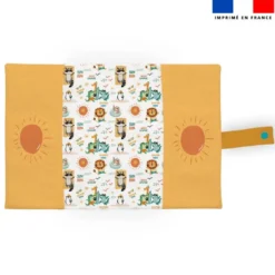 Patron imprimé pour protège carnet de santé motif animaux à la plage