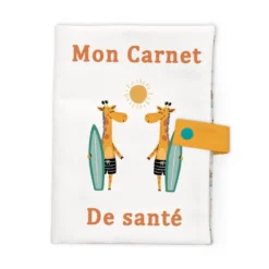 Patron imprimé pour protège carnet de santé motif animaux à la plage