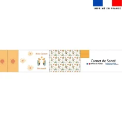 Patron imprimé pour protège carnet de santé motif animaux à la plage