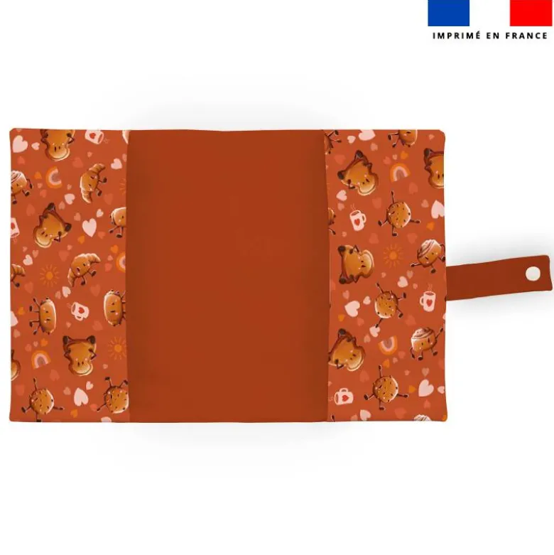 Patron imprimé pour protège carnet de santé motif amis ptit déj Tartine - Création Stillistic