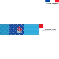 Patron imprimé pour protège carnet de santé bleu motif bateau de pirate