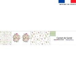 Patron imprimé pour protège carnet de santé motif animaux aquarelle