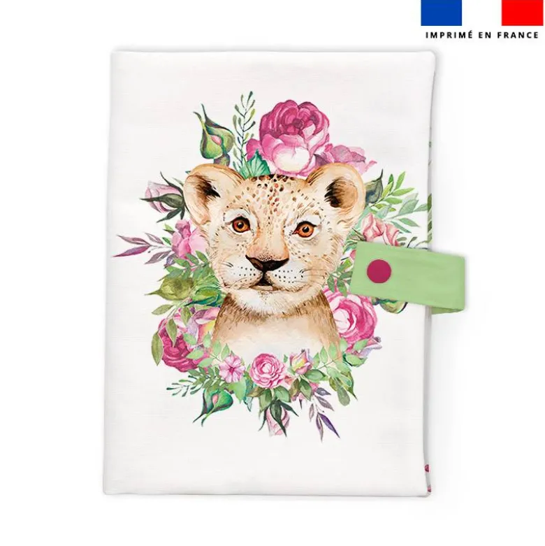 Patron imprimé pour protège carnet de santé motif animaux aquarelle