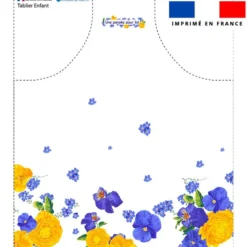 Patron imprimé pour tablier enfant motif fleur de pensée