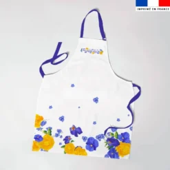 Patron imprimé pour tablier enfant motif fleur de pensée