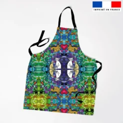 Patron imprimé pour tablier motif vitrail chat - Création Lita Blanc