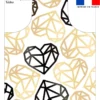 Patron imprimé pour tablier motif coeur black & gold