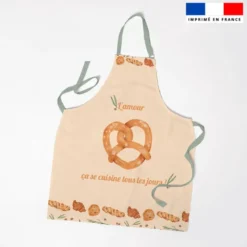 Patron imprimé pour tablier motif boulangerie
