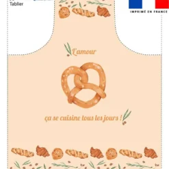 Patron imprimé pour tablier motif boulangerie