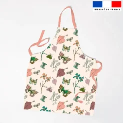 Patron imprimé pour tablier motif papillons d'automne rose - Création Lili Bambou Design