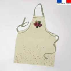 Patron imprimé pour tablier motif figue vert
