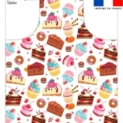 Patron imprimé pour tablier motif cupcake
