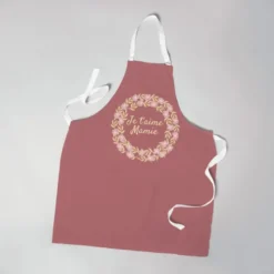 Patron imprimé pour tablier motif je t'aime mamie