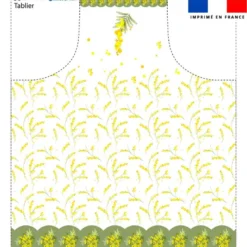 Patron imprimé pour tablier motif mimosa