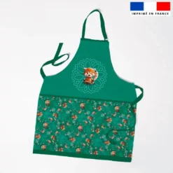 Patron imprimé pour tablier panda roux yoga lotus - Création Stillistic