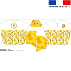 Patron imprimé sur tissu éponge pour poncho de bain motif lionceau aquarelle