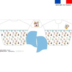 Patron imprimé sur tissu éponge pour poncho de bain motif animaux d'été