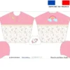 Patron imprimé sur tissu éponge pour poncho de bain motif licorne rose