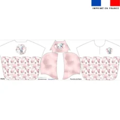 Patron imprimé sur tissu éponge pour poncho de bain motif éléphant aquarelle